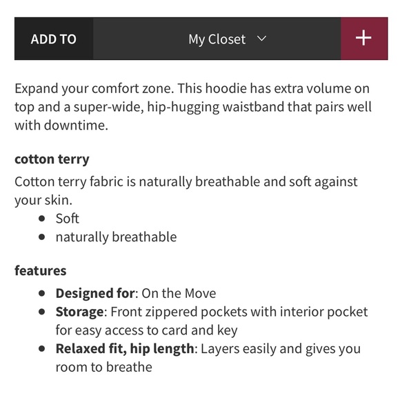 3/$100 Lululemon Hugged Waist Cotton Zip Hoodie Black size 6 - Picture 8 of 8